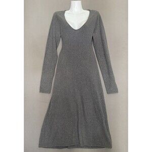 Gap Dress Womens CashSoft Midi Sweater Dress Small Tall Gray Womens V-Neck NWT